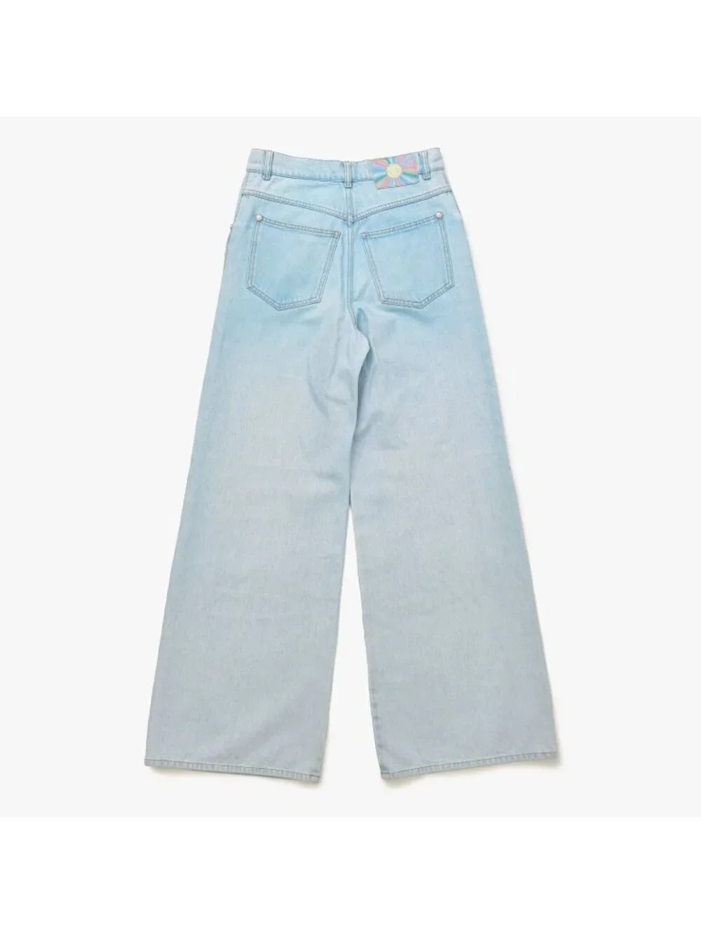 Chanel Cruise Collection Wide Denim Pants CC Logo Indigo Blue